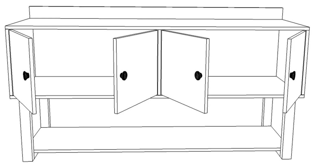 Console MN04 – Walnut/Anthracite – 180x93,2x85 cm