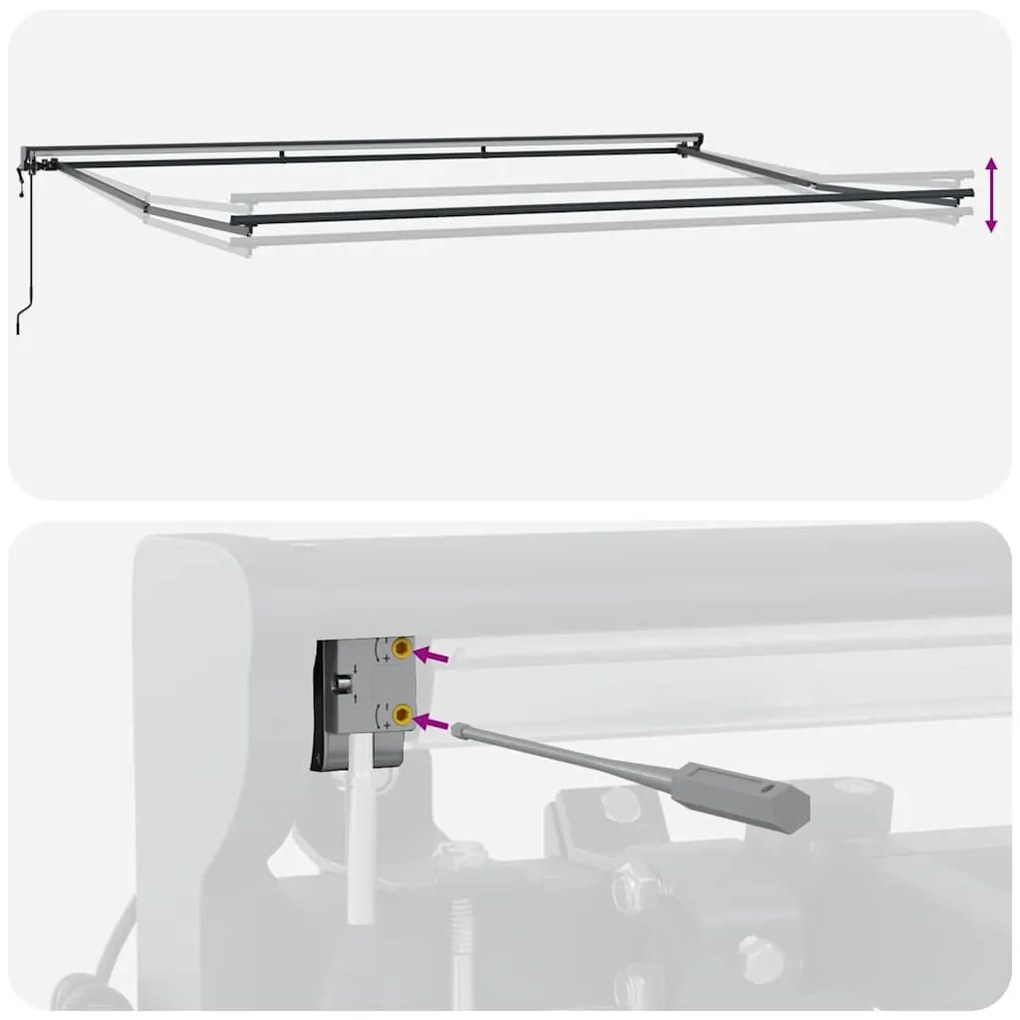 Toldo Retrátil Manual Azul Marinho 500x300 cm Metal e Tecido