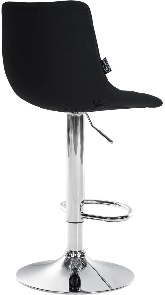 Conjunto de 2 bancos altos Jerry em couro sintético com estrutura cromada 87-108,5 x 43 x 46,5 cm Preto