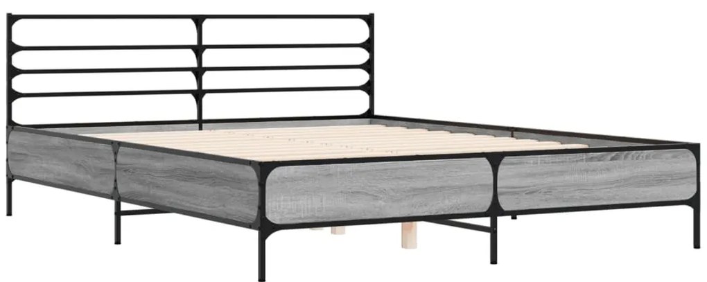 Estrutura de cama 160x200 cm derivados de madeira/metal