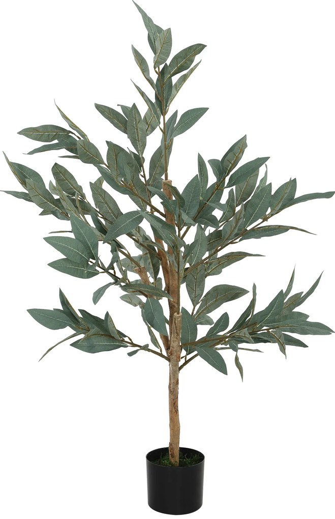 HOMCOM Planta Artificial de Louro 120 cm Planta Artificial Decorativa Grande Decoração para Casa Escritório Varanda Quarto Verde