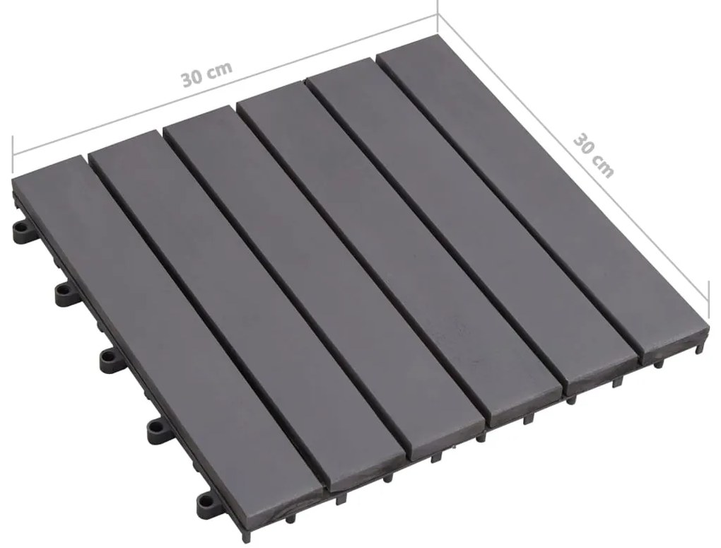 Ladrilhos de terraço 30 pcs 30x30 cm acácia maciça cinzento