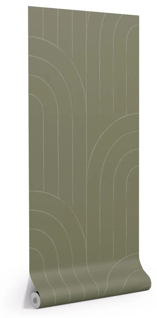 Kave Home - Papel de parede Arcadia com arcos verde 10 x 0,53 m FSC MIX Credit