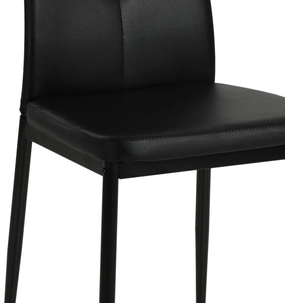 Cadeiras de jantar 6 pcs couro artificial preto