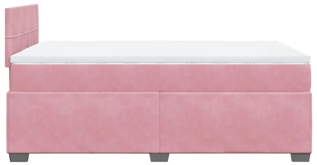 Cama boxspring com colchão 120x190 cm veludo rosa