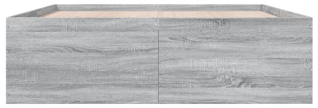 Estrutura de cama 160x200 cm derivados de madeira cinza sonoma