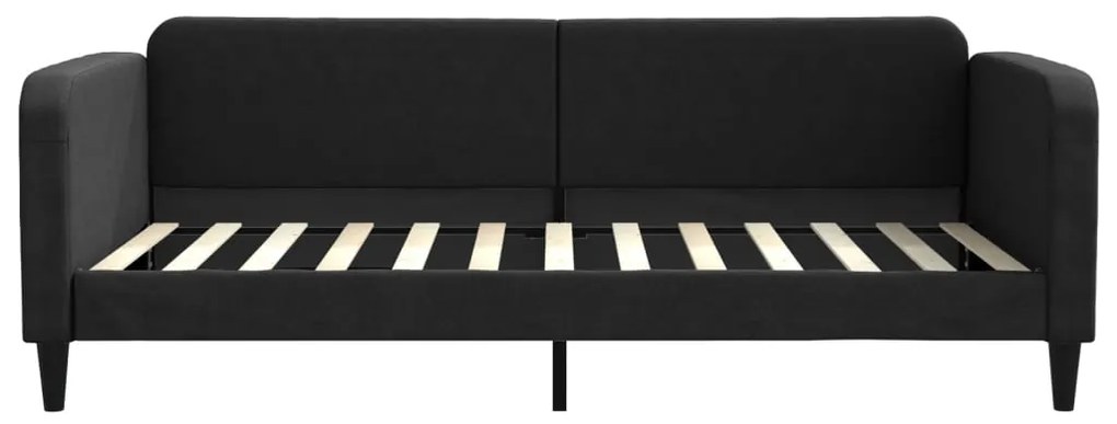 Sofá-cama com gavetão 100x200 cm tecido preto