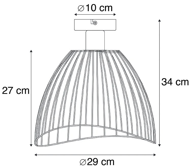 Candeeiro de teto design preto 29 cm - Pua Design