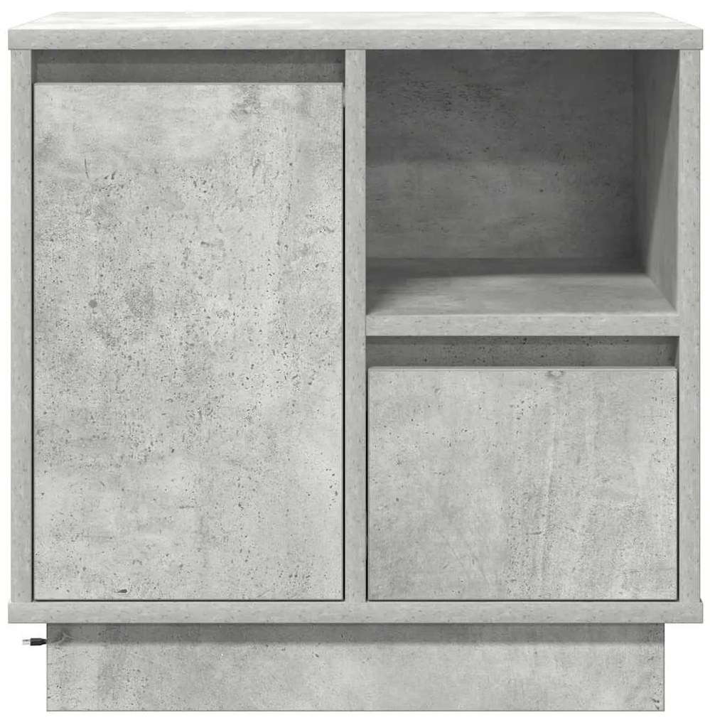 Mesas de cabeceira com LED 2 pcs betão cinza 50x34.5x50 cm