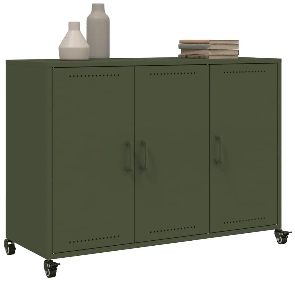 Aparador 100,5x39x72 cm aço verde-azeitona