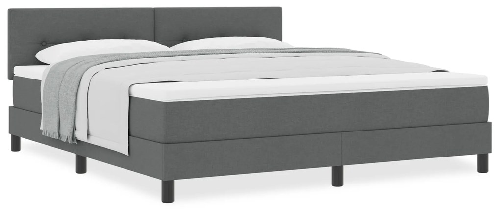 Cama Box com Colchão Cinza Escuro 180x200 cm Tecido