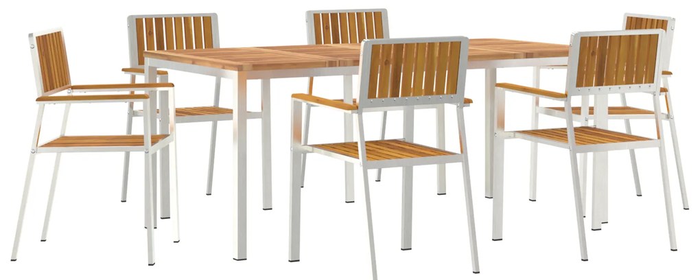 Conjunto de Jantar para o Jardim vidaXL 7 Peças em Madeira de Acácia