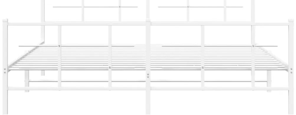Estrutura de cama com cabeceira e pés 183x213 cm metal branco