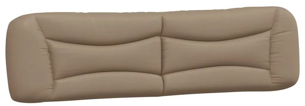 Estrutura cama c/ luzes LED 200x200 cm couro artif. cappuccino