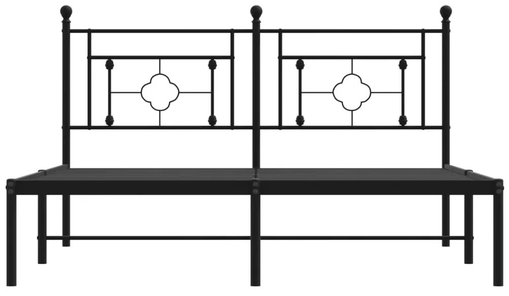 Estrutura de cama com cabeceira 160x200 cm metal preto