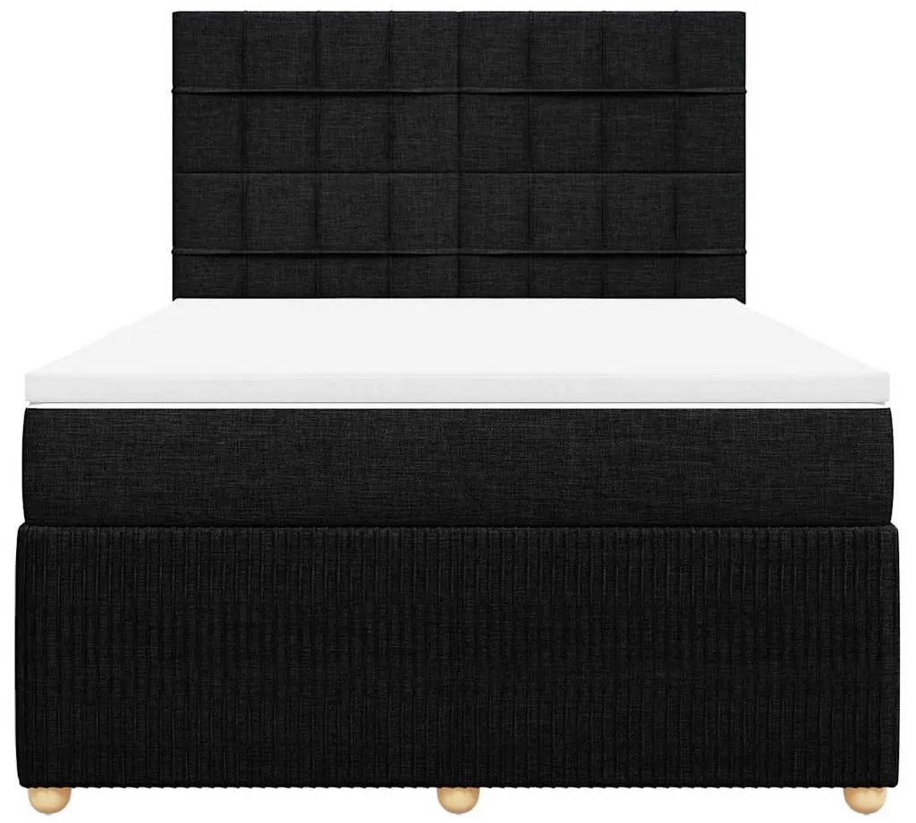 Cama com molas/colchão 140x190 cm tecido preto