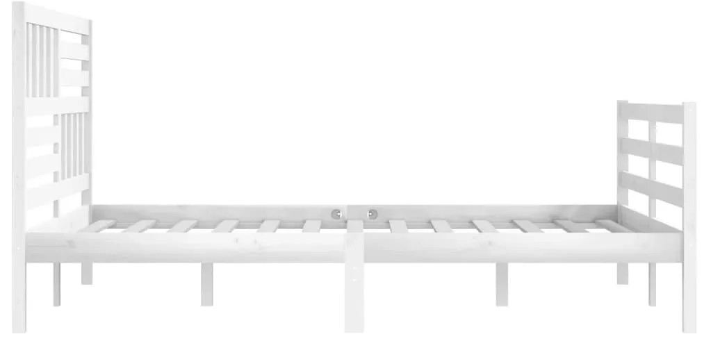 Estrutura de cama super king 180x200 cm madeira maciça branco
