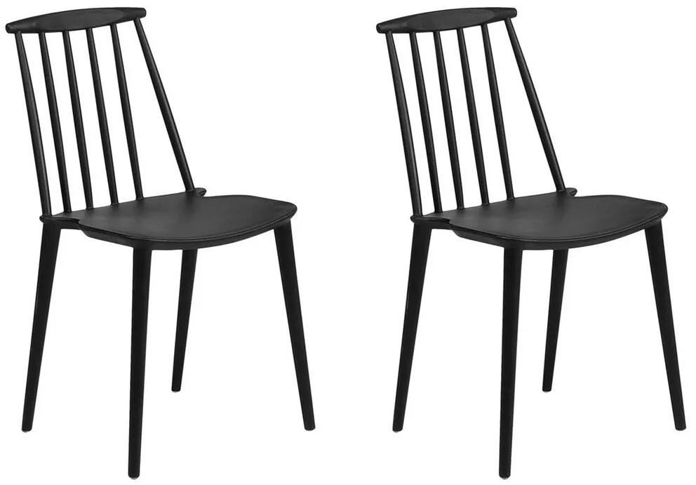 Conjunto de 2 cadeiras de jantar pretas VENTNOR Beliani