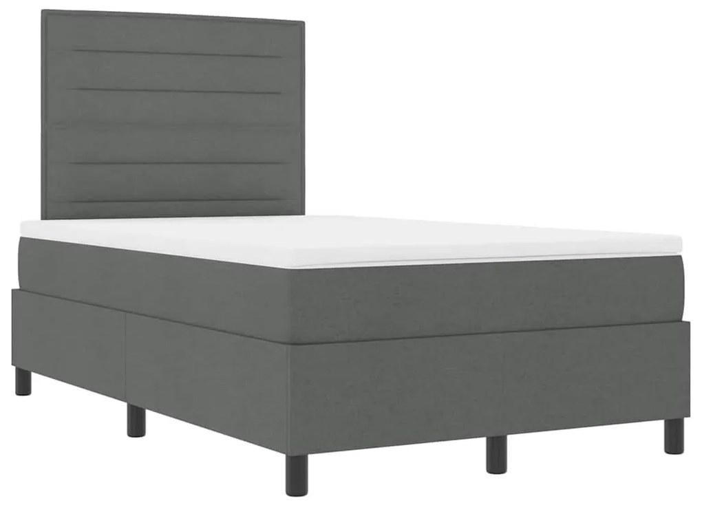 Cama com Estrado, Colchão e LED, Cinza Escuro, 120 x 190 cm
