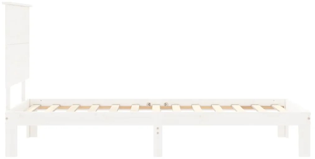 Cama sem colchão 90x200 cm madeira de pinho maciça branco