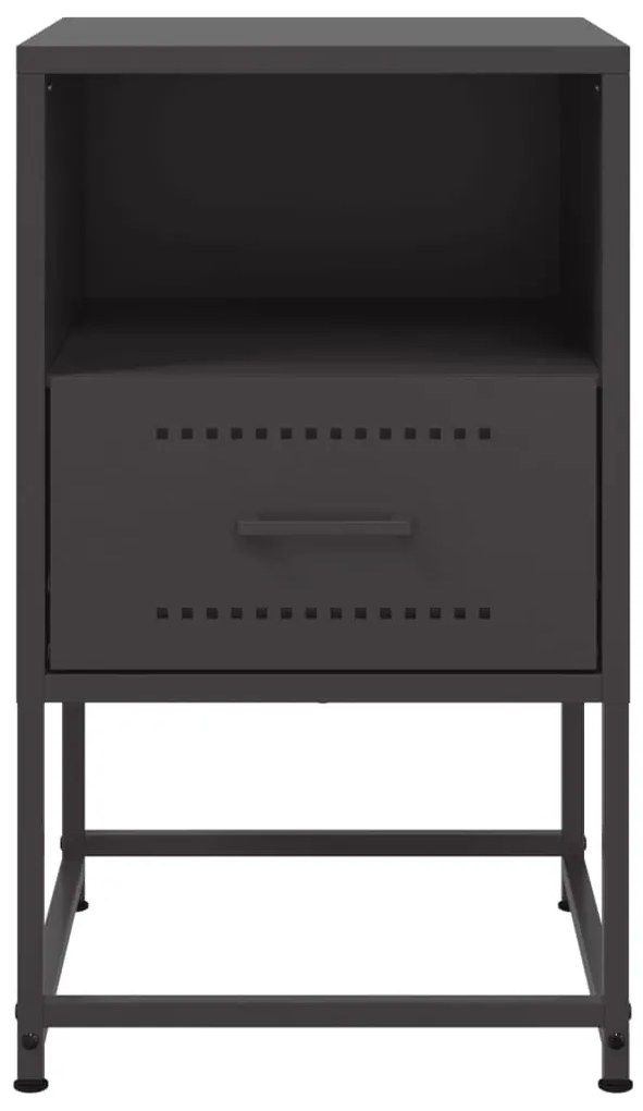 Mesas de cabeceira 2 pcs 36x39x60,5 cm aço preto