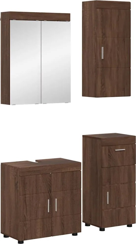 vidaXL Conjunto de Móveis para Banheiro TULUM Carvalho Marrom