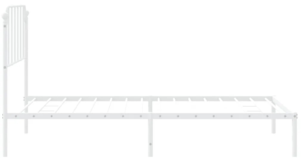 Estrutura de cama em metal com cabeceira 107x203 cm branco