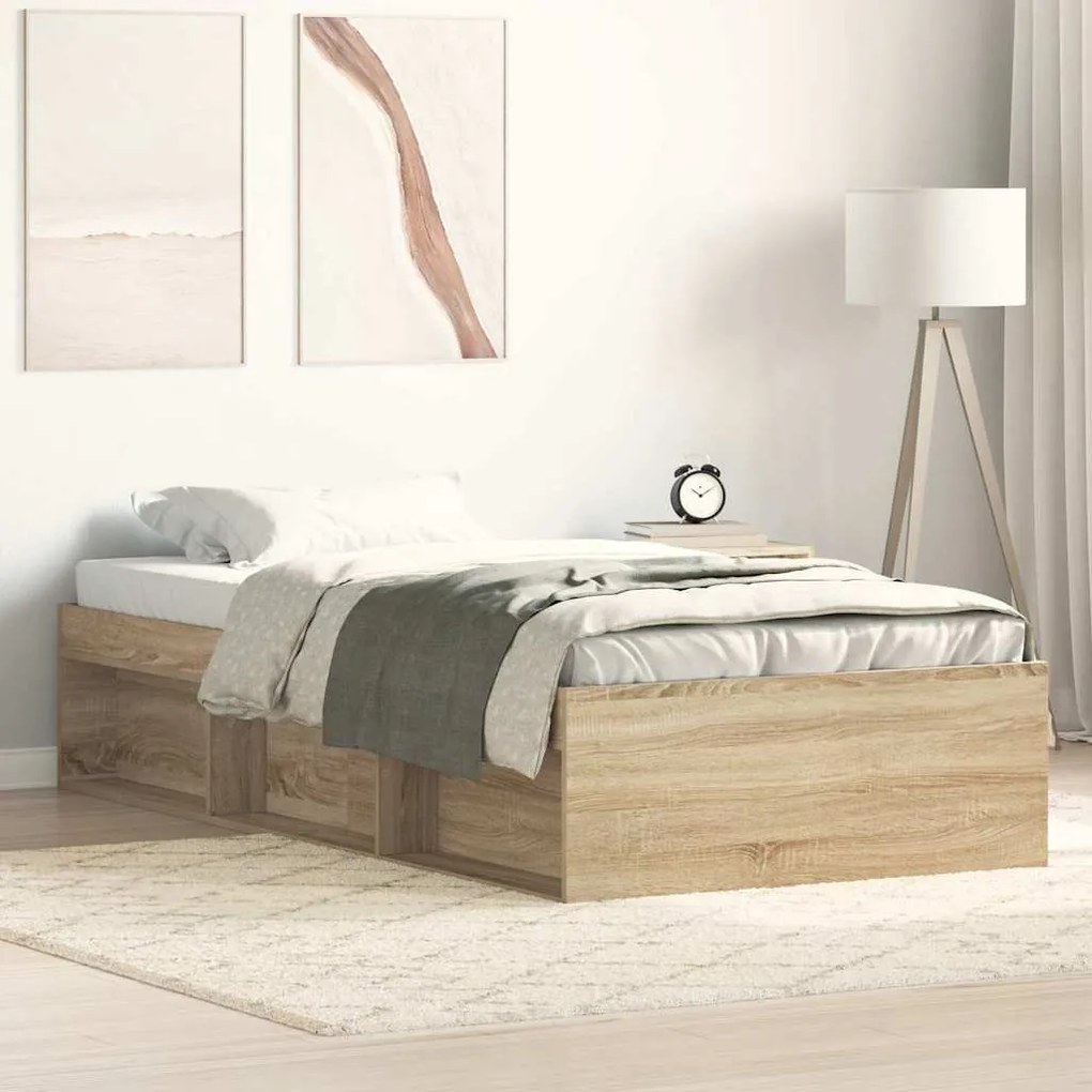 Estrutura de cama 100x200 cm carvalho sonoma