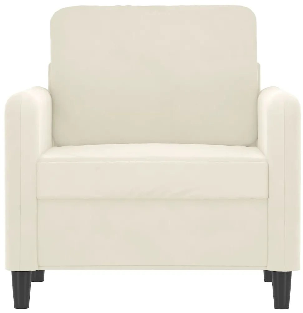 Poltrona 60 cm veludo cor creme