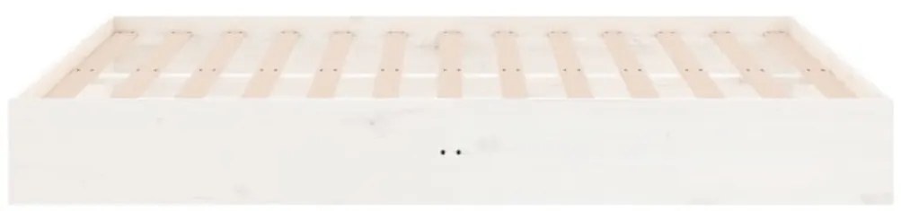 Estrutura de cama 140x190 cm madeira maciça branco