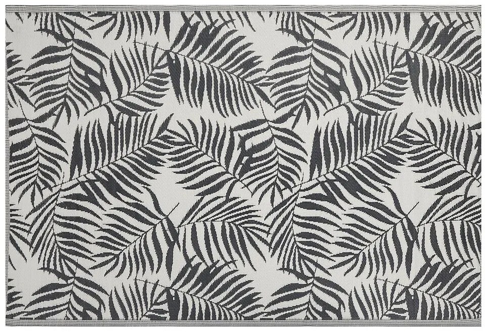 Tapete de exterior 180 x 270 cm padrão folhas de palmeira preto KOTA Beliani