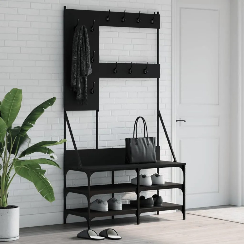 Conjunto de Entrada - Bengaleiro c/ arrumação de calçado 100x40x184 cm