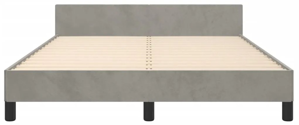 Estrutura de cama sem colchão 140x200 cm veludo cinzento-claro
