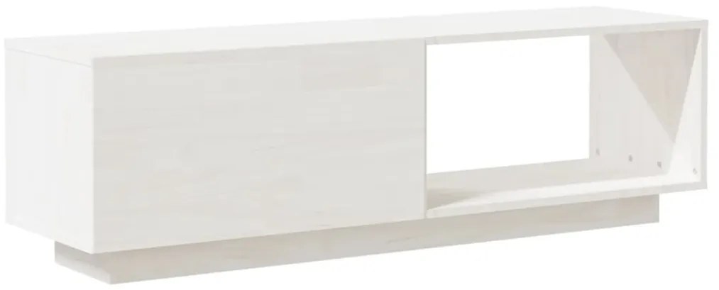 Móvel de TV 110x30x33,5 cm madeira de pinho maciça branco
