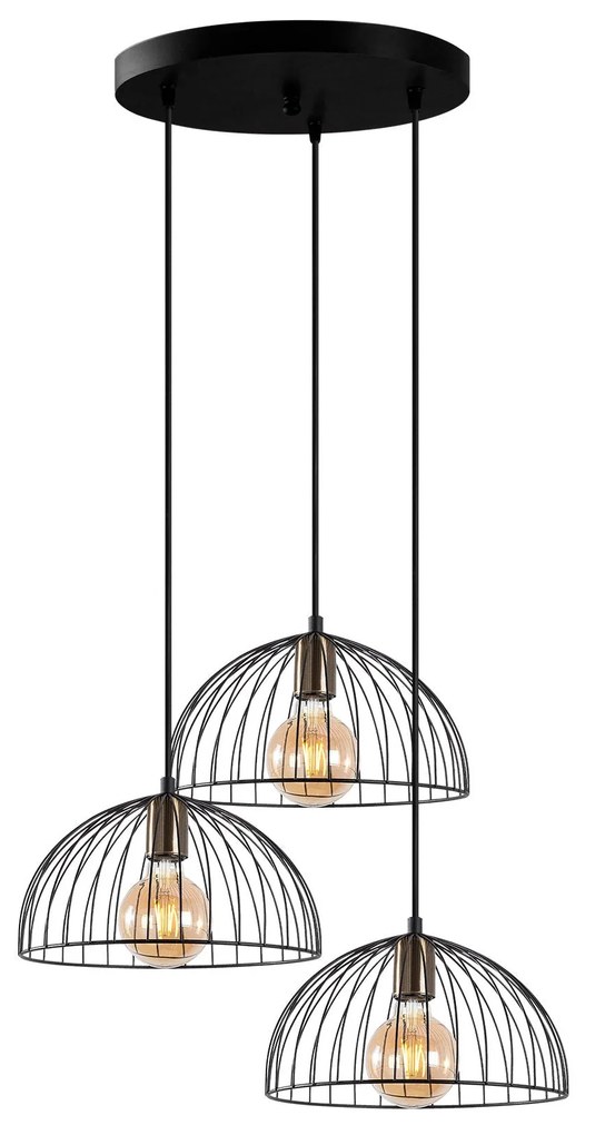 Candeeiro Telkure – Preto Antigo – 55 x 55 x 116 cm