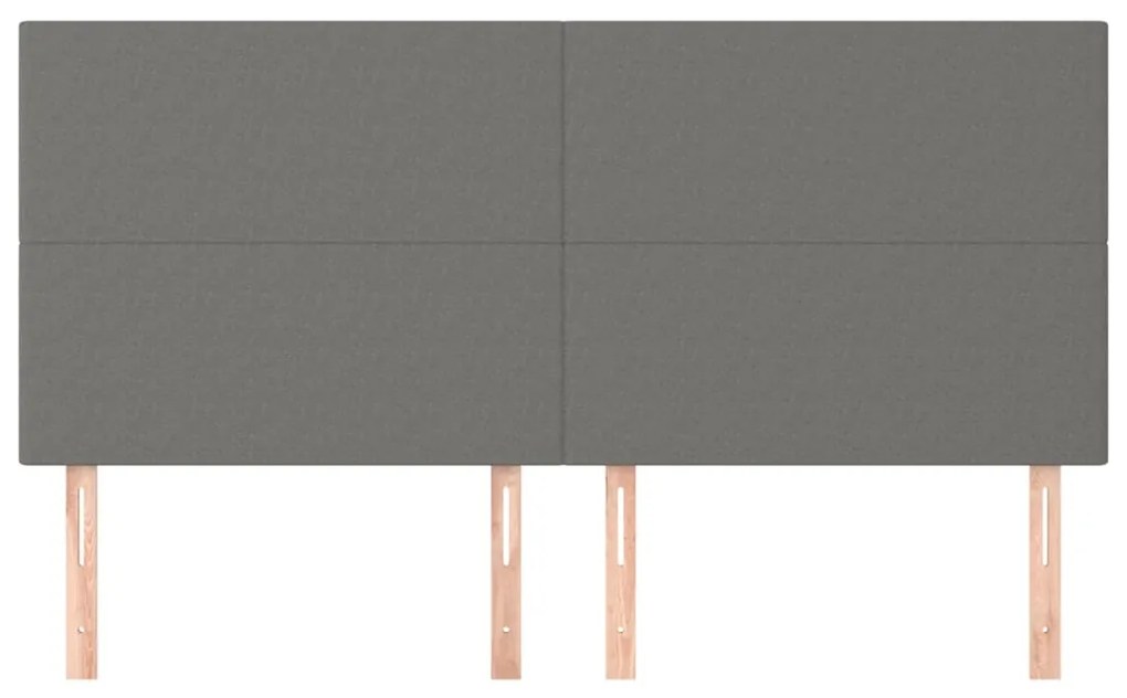 Cabeceira de cama 4 pcs tecido 100x5x78/88 cm cinzento-escuro