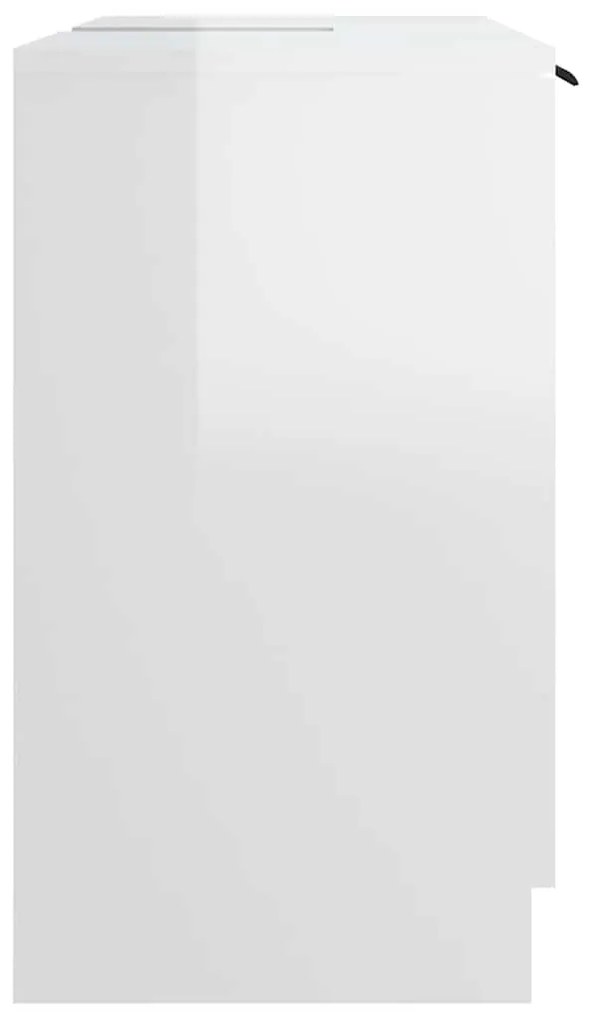 Armário casa de banho 64,5x33,5x59 cm madeira branco brilhante