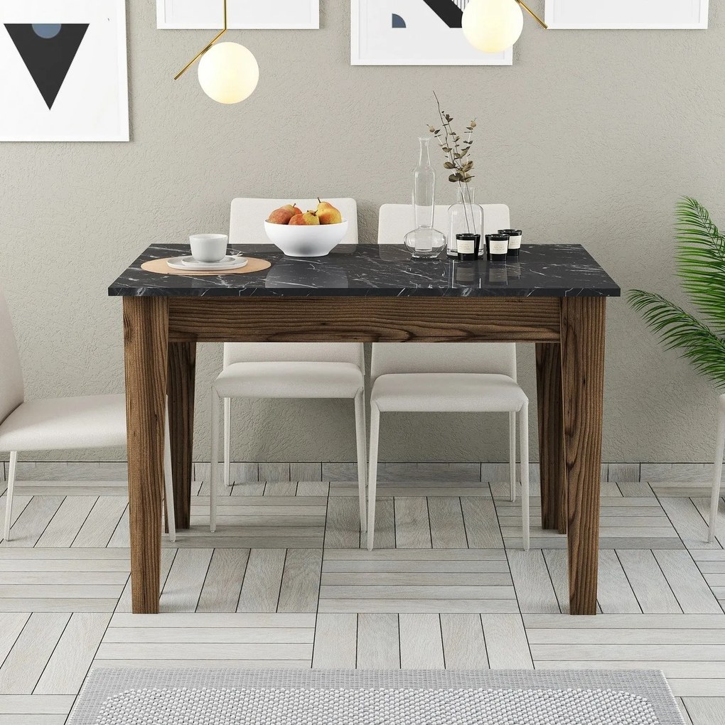 Mesa de Cozinha Kiev – Noz e Preto – 110x75x72 cm