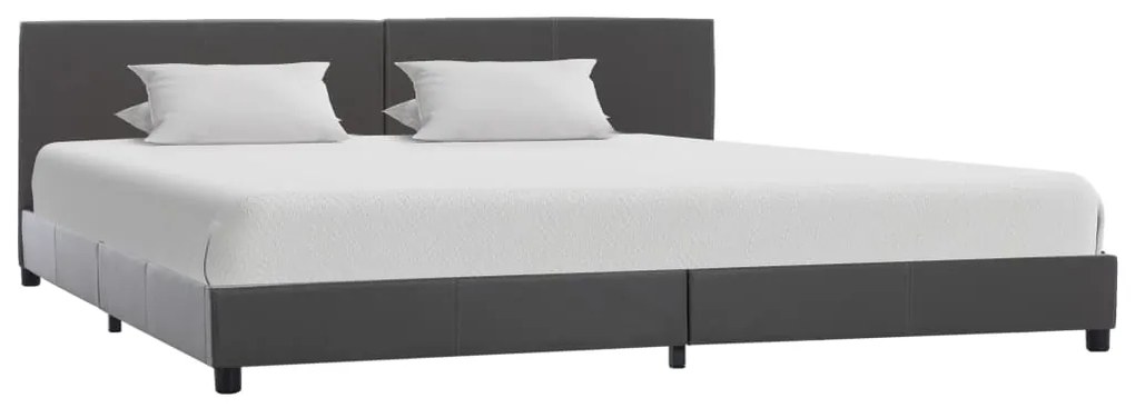 Estrutura de cama 180x200 cm couro artificial cinzento