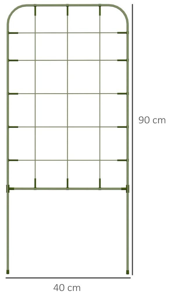 Outsunny Conjunto de 4 Treliças de Jardim Suportes para Plantas Trepad