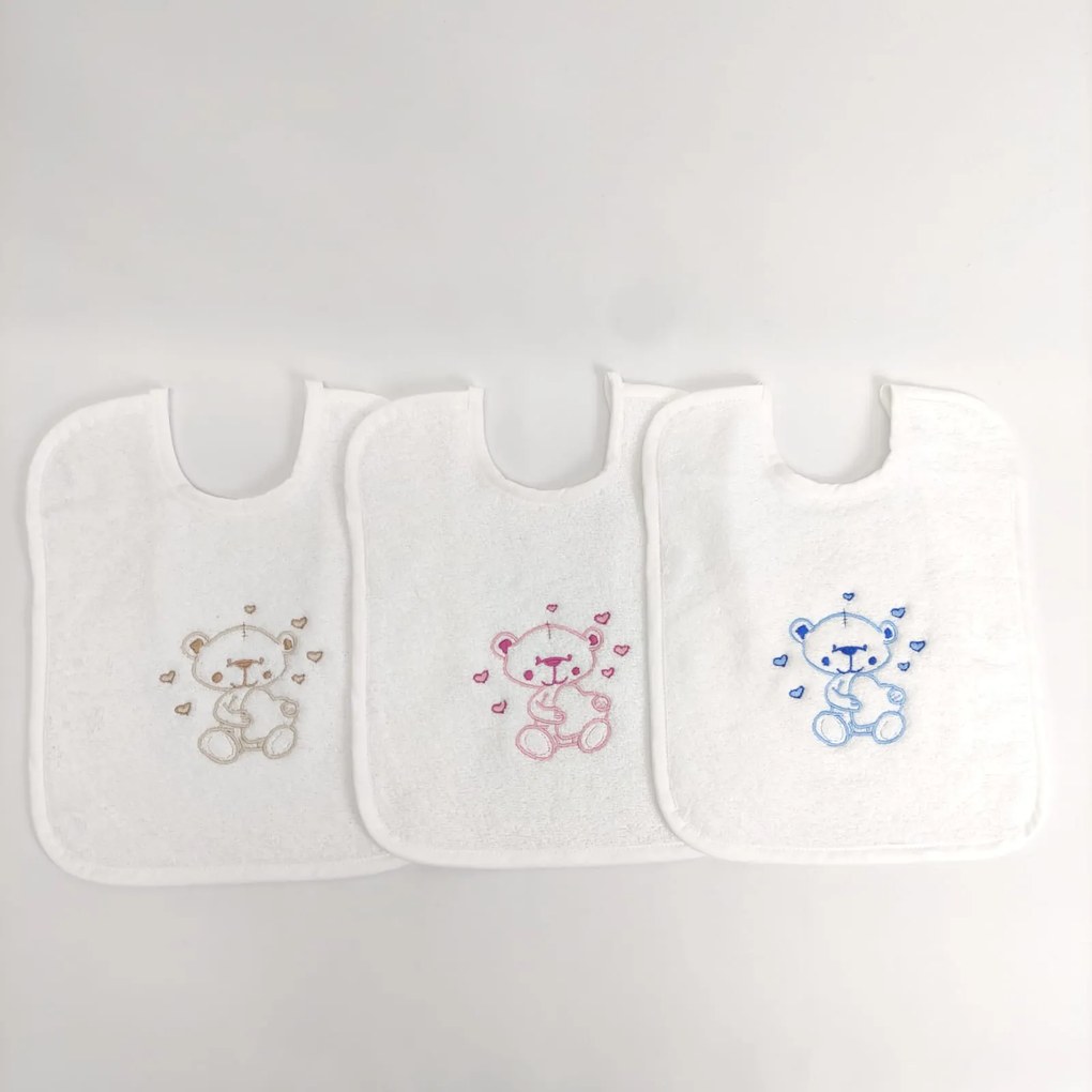 Babete Felpo Urso e Corações Personalizável
