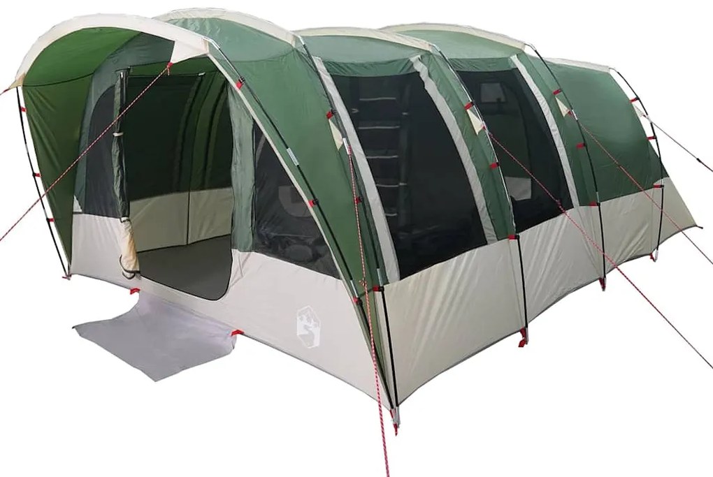 Tenda familiar túnel para 8 pessoas impermeável verde