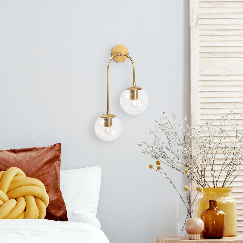 Aplique de Parede Jewel – Dourado Brilhante – 30 x 24 cm