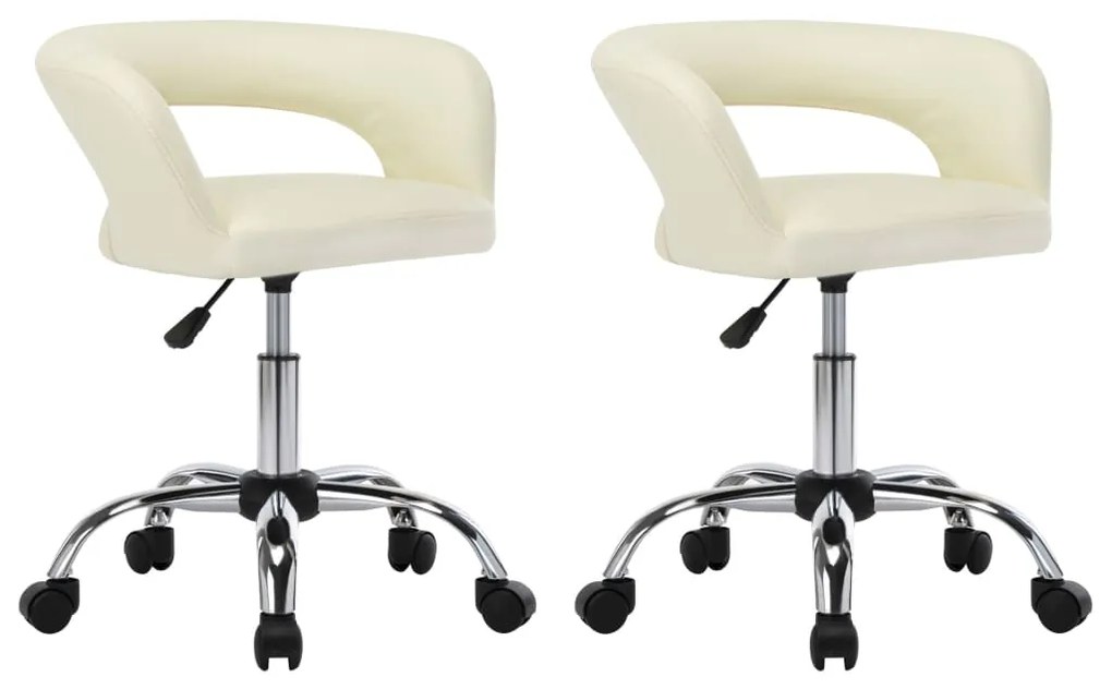 vidaXL Cadeiras de jantar 2 pcs couro artificial cor creme