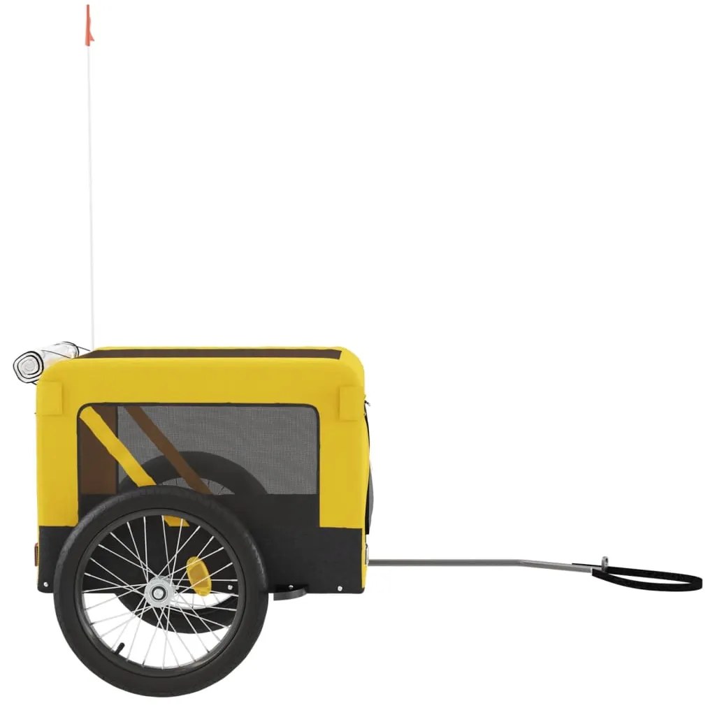 Reboque bicicleta p/ animais tecido oxford/ferro amarelo/preto