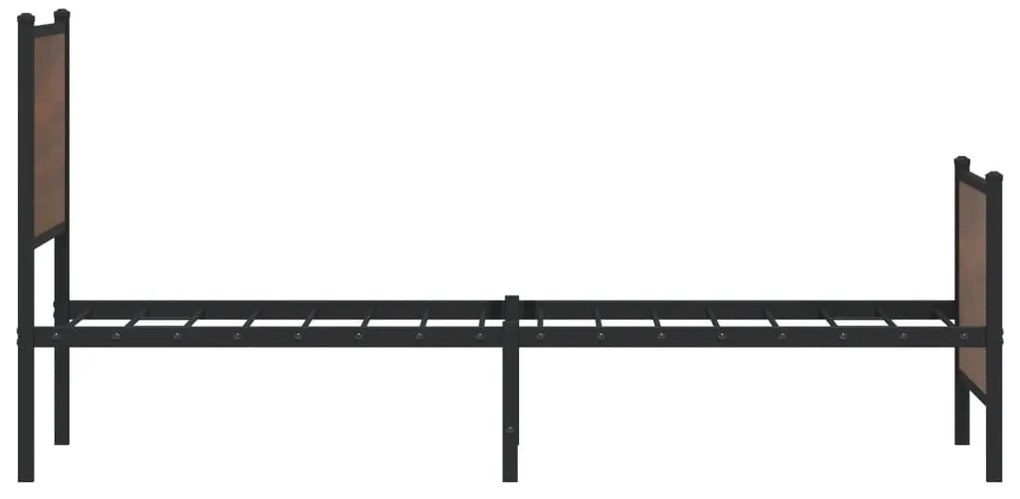 Estrutura de cama sem colchão 90x200 cm metal carvalho castanho