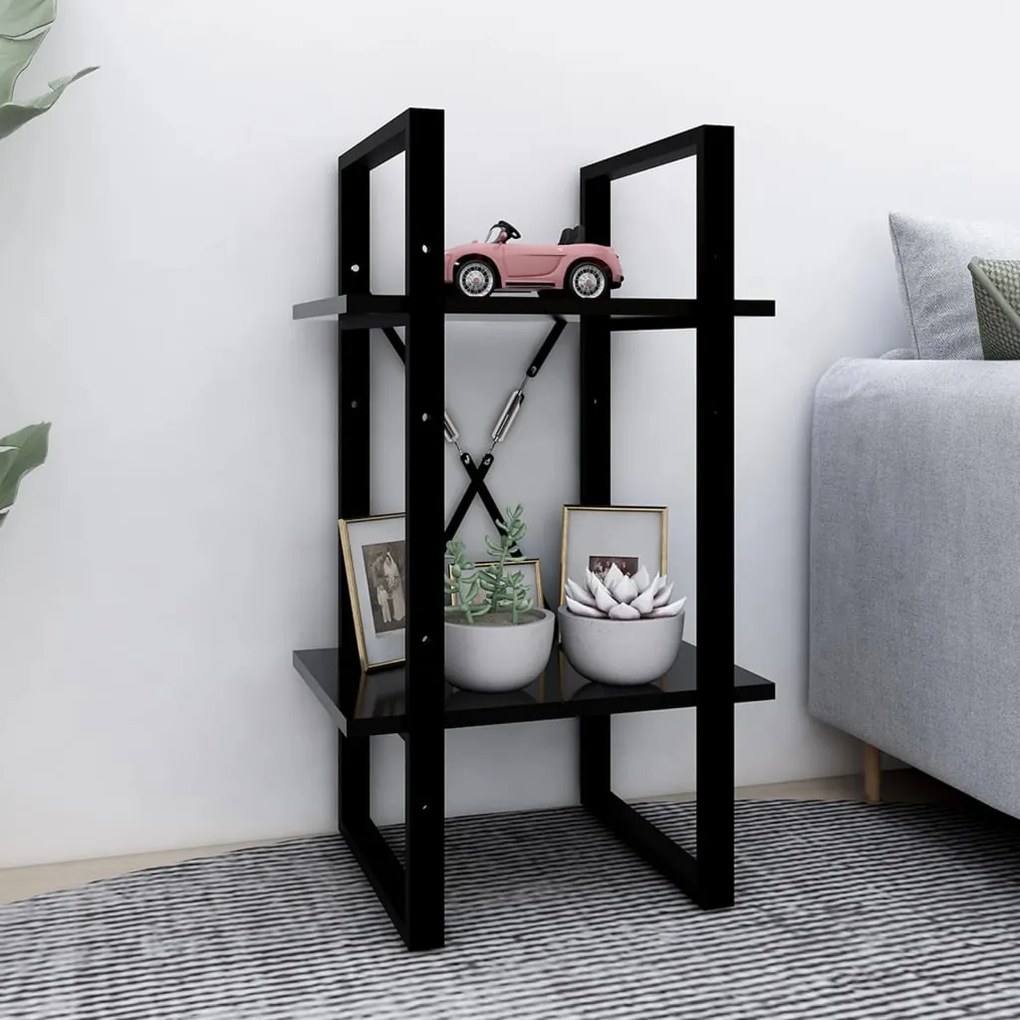 Estante com 2 prateleiras 40x30x70 cm derivados madeira preto