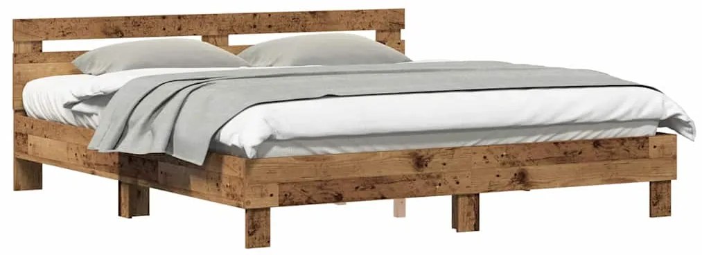 Estrutura da Cama com cabeceira Madeira Antiga 180 x 200 cm