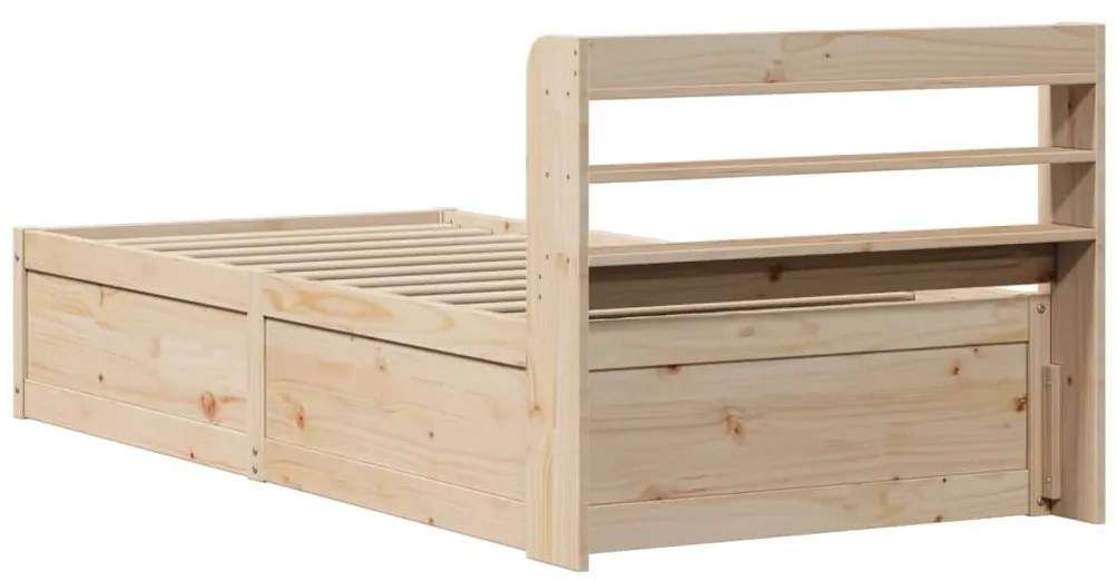 Estrutura de cama com cabeceira 90x200 cm pinho maciço