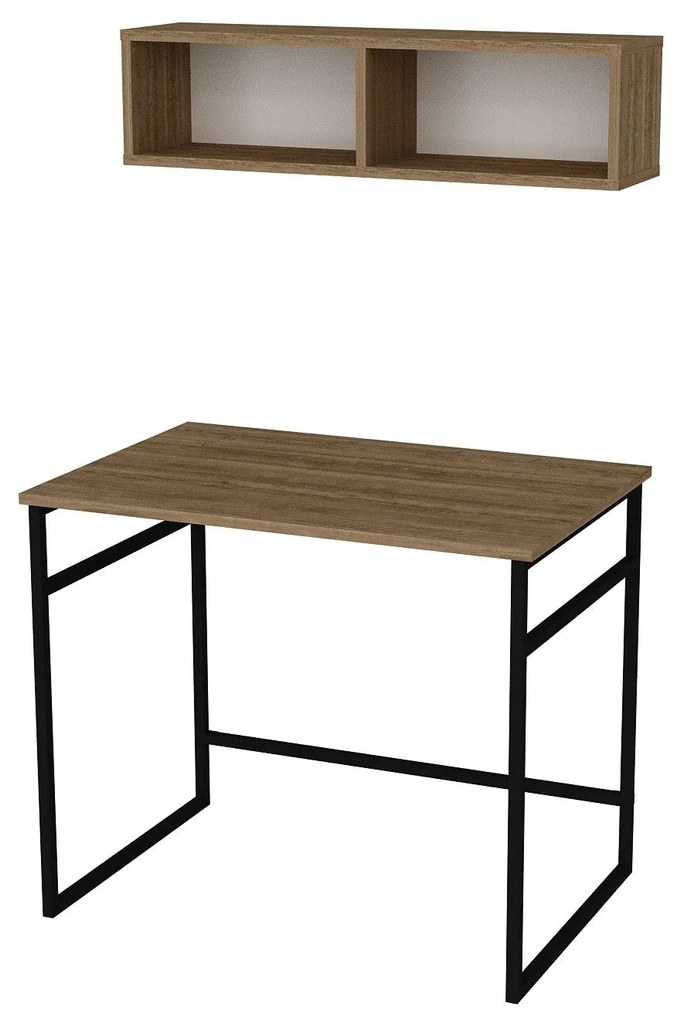 Secretária de Estudo Gama - Carvalho Preto - 90x75x60 cm